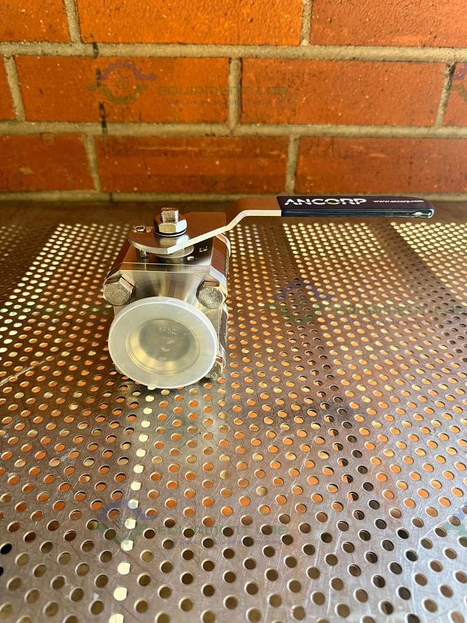 Ancorp E4200-QF50-BR803EP-P6022 High Vacuum Manual Ball Valve w/ KF 50 Fitting