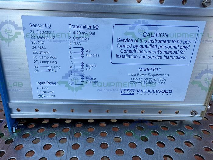 Used Wedgewood Analytical 611A-G--ACF025 Bubble Detector Module 115 VAC