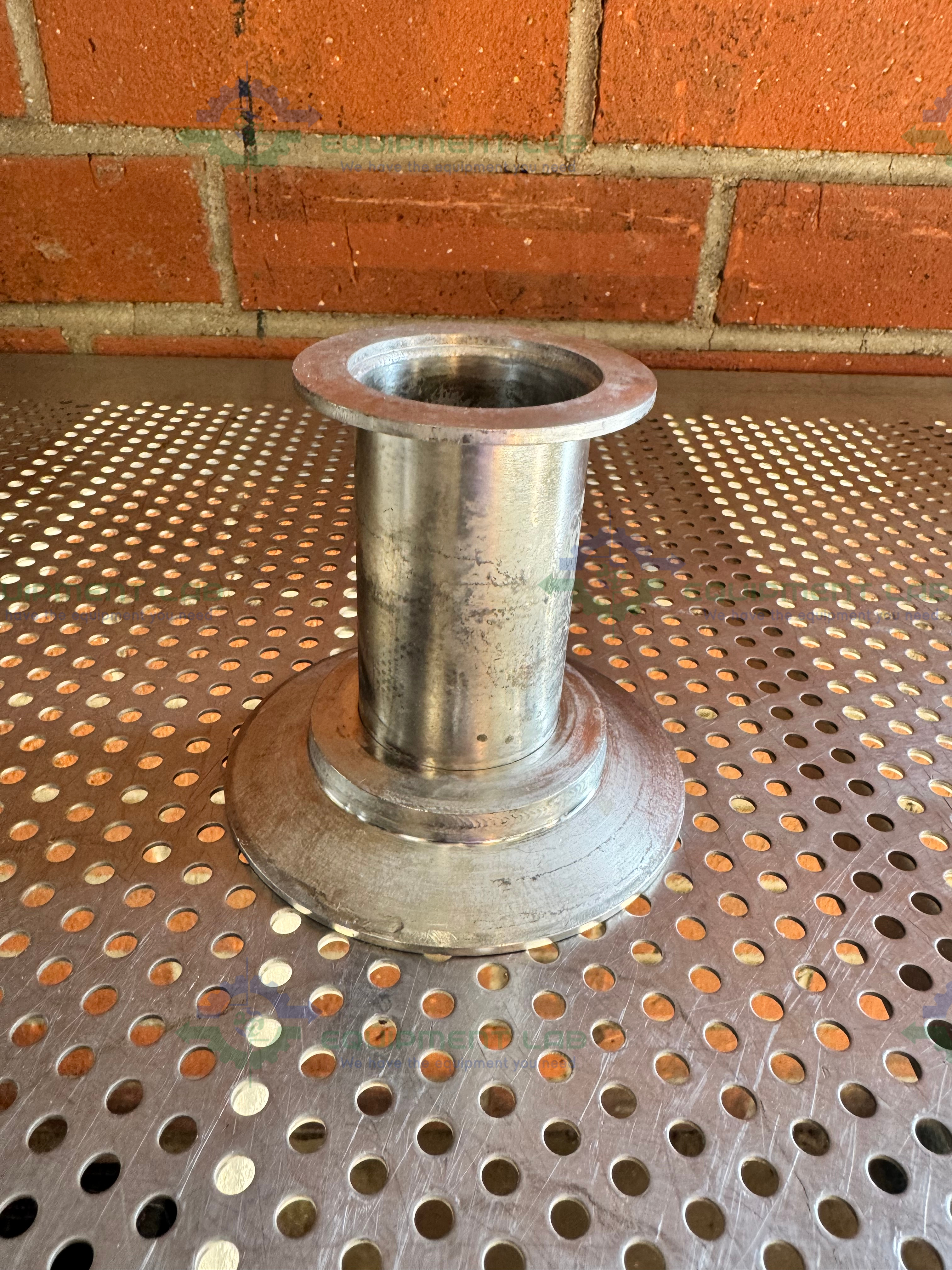 Used 1 Stainless Steel Vacuum Reducer KF 50 to 4" Sanitary Fitting
