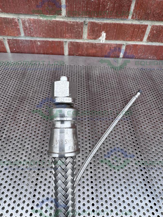 Used Unbranded 36" Stainless Steel Braided Hose w/ 1/2" NPT Fittings