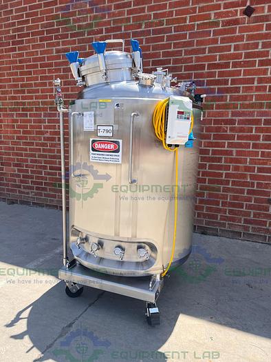 Used ITT  1000 Liter Stainless Steel Jacketed Reactor 60 PSI w/ Bottom Mag Mixer