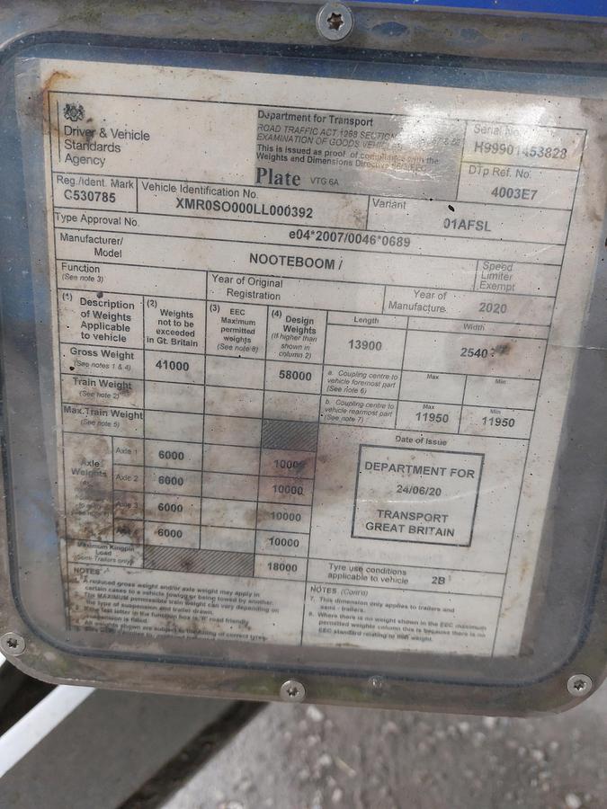 Used 2020 Nooteboom OSDS-58-04 4 Axle Stepframe Low Loader Trailer