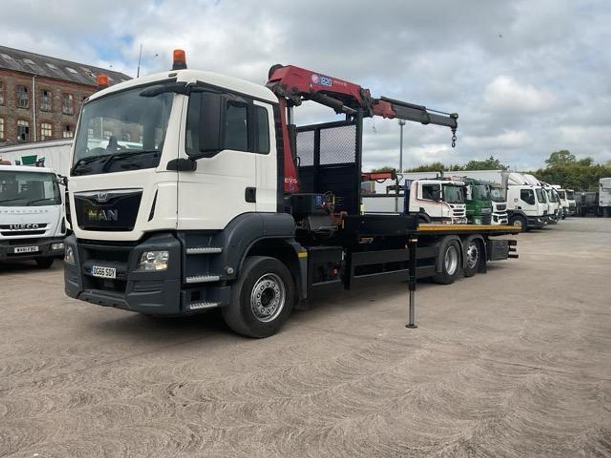 Used 2016 MAN TGS26.320 6x2 Flatbed Crane Lorry