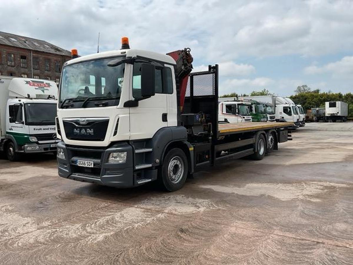 Used 2016 MAN TGS26.320 6x2 Flatbed Crane Lorry