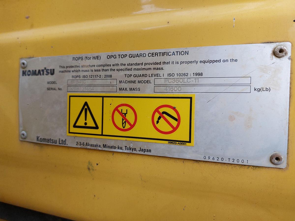 Used 2018 Komatsu PC360LC-11 Tracked Excavator