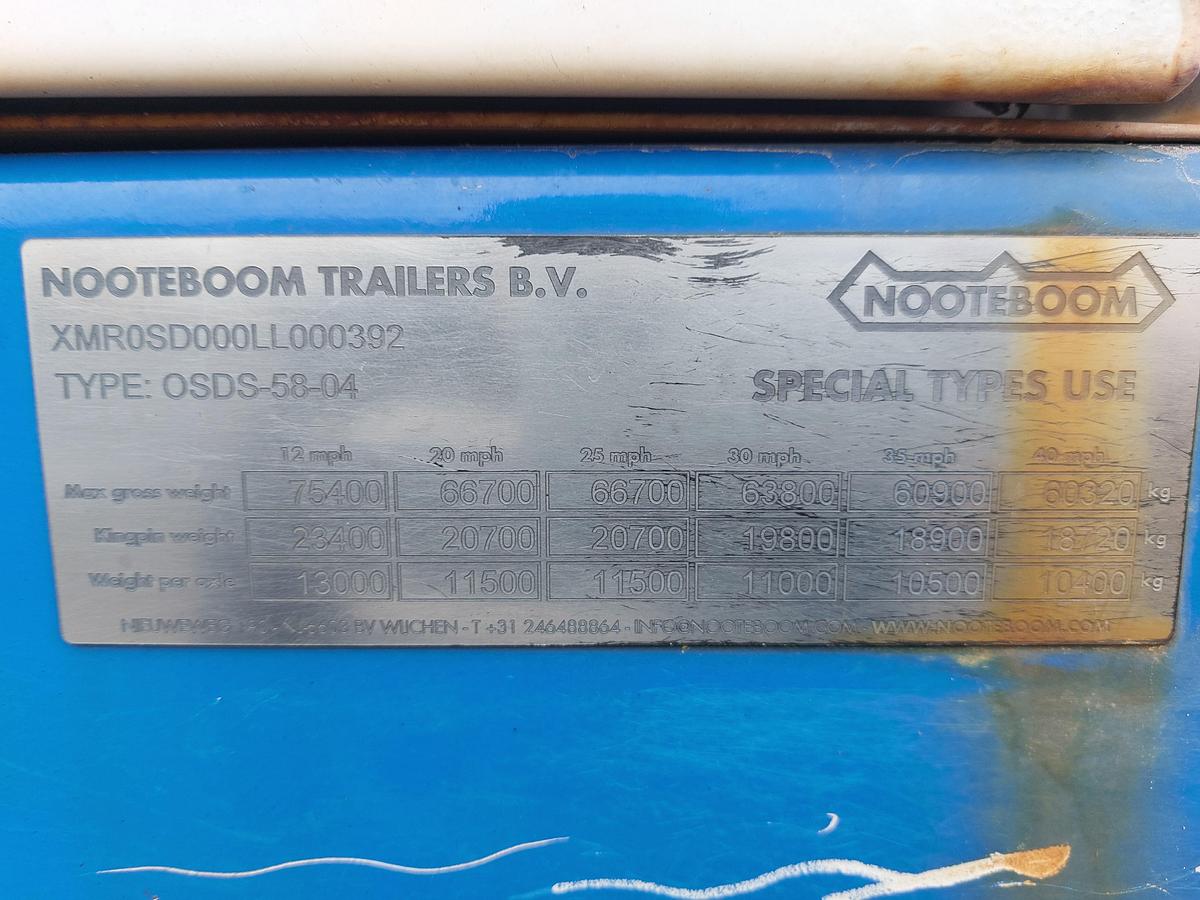 Used 2020 Nooteboom OSDS-58-04 4 Axle Stepframe Low Loader Trailer