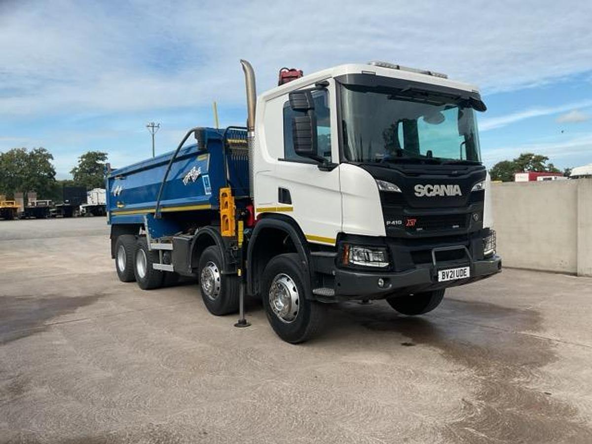 Used 2021 (21) Scania P410 XT 8x4 Steel Tipper Grab