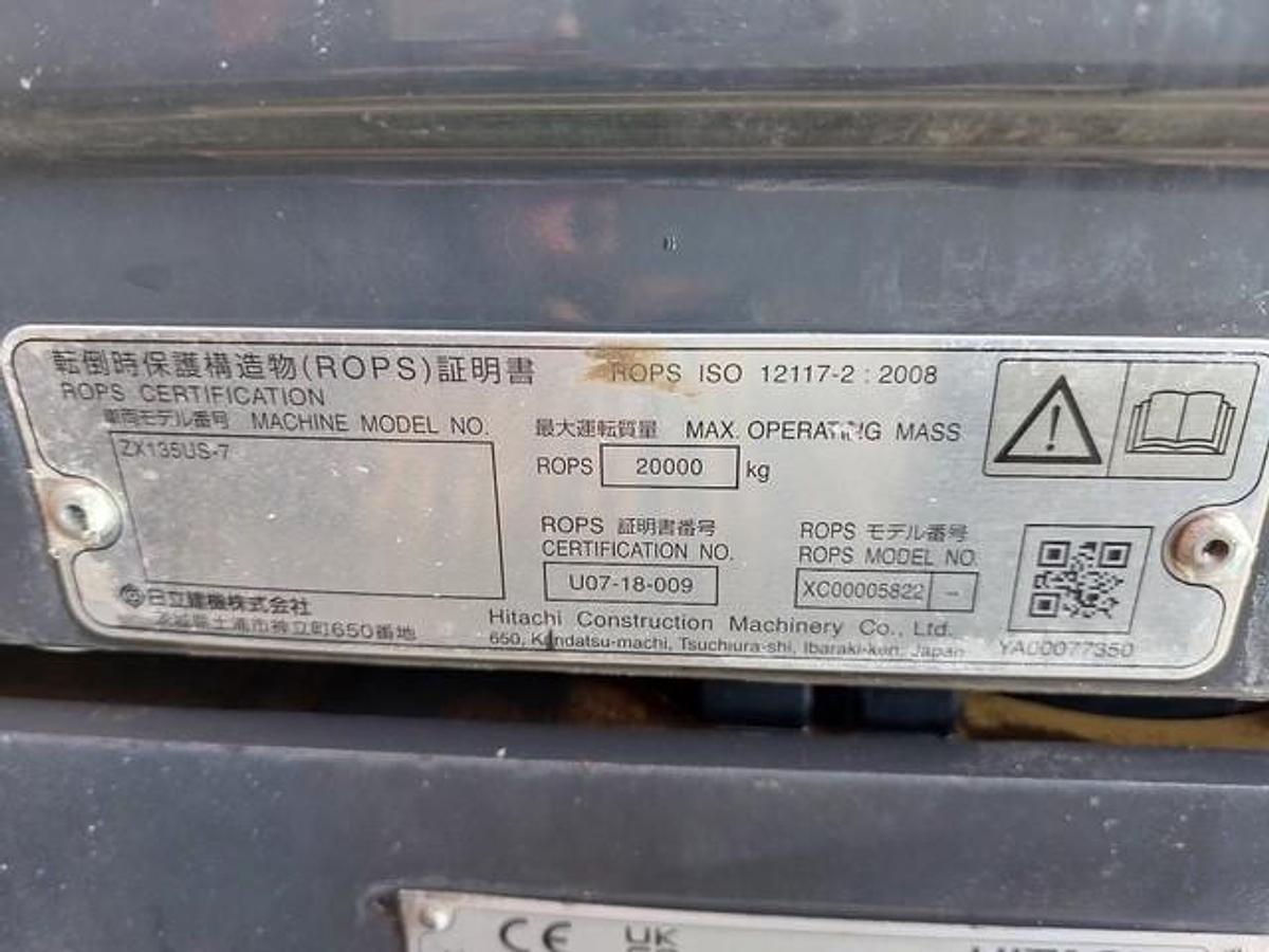 Used 2023 Hitachi ZX135US-7 Tracked Excavator