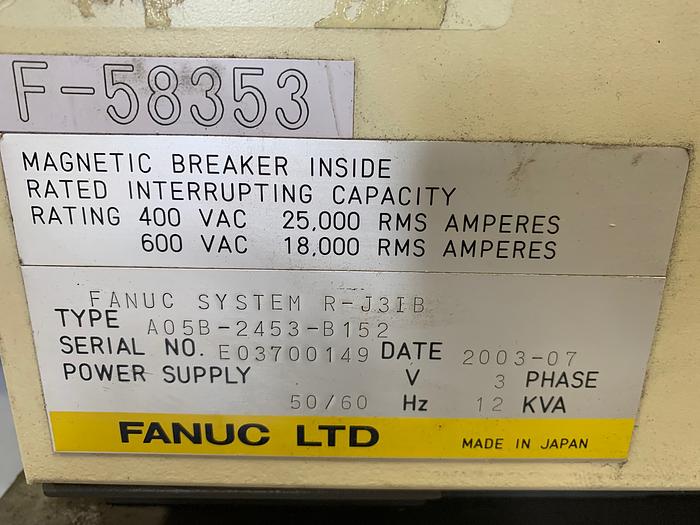 Refurbished PREVIOUSLY REFURBISHED 2003 FANUC R2000iA/125L W/ DEVICENET AND BASEPLATE