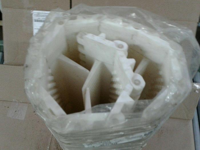 Used PLASTIC FLIGHTHED CONVEYOR BELT 22"x 1.95 feet