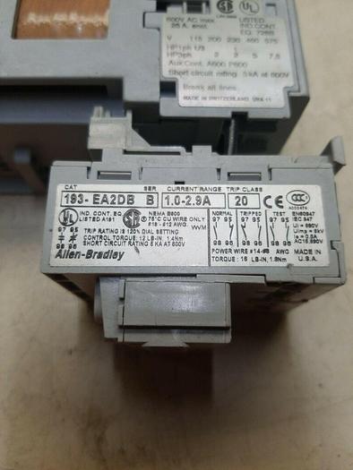 Used ALLEN BRADLEY 100-C09Z*10 SER.A, 193-EA2DB Ser B
