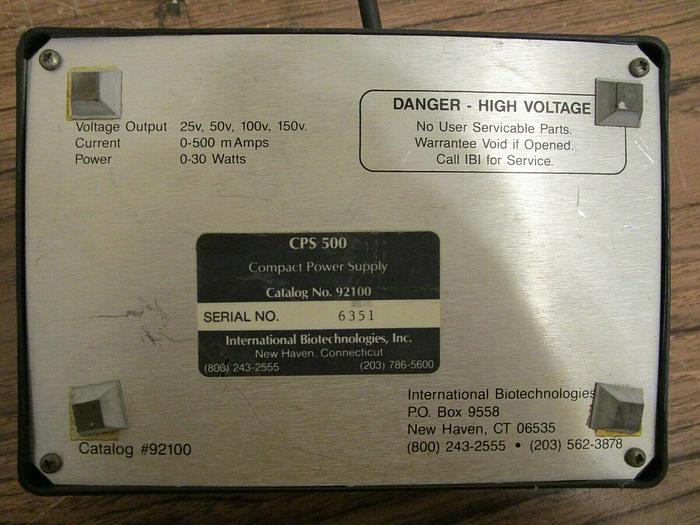 Used THE IBI CPS 500 COMPACT POWER SUPPLY MODEL 92100