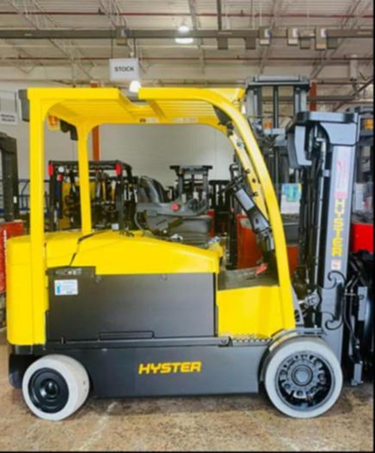 Hyster E120XN CSA electric forklift Brampton 12000 lb 169” triple mast clamp-ready side shift 48V battery optional indoor export
