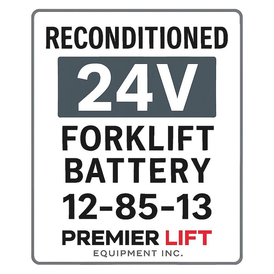 alt="Premier Lift placeholder image for reconditioned 24V forklift battery 12-85-13"