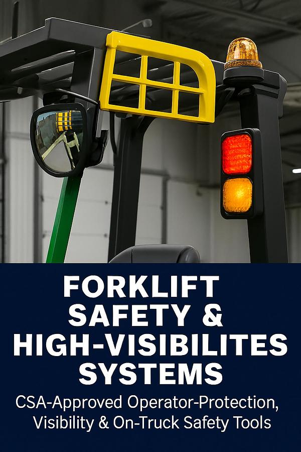 CSA‑approved forklift safety accessories for operator protection and visibility.