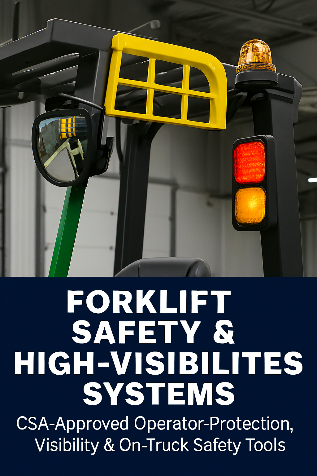CSA‑approved forklift safety accessories for operator protection and visibility.