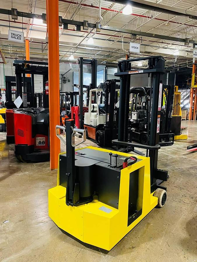Lift Dynamics K20 – opposite rear angle – counterweight, rear tires, charger plug – CSA-certified electric forklift – Brampton ON