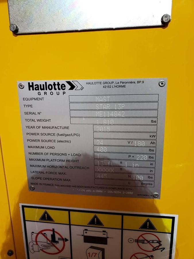 Data tag view showing serial number, model ID, and CSA compliance stamp