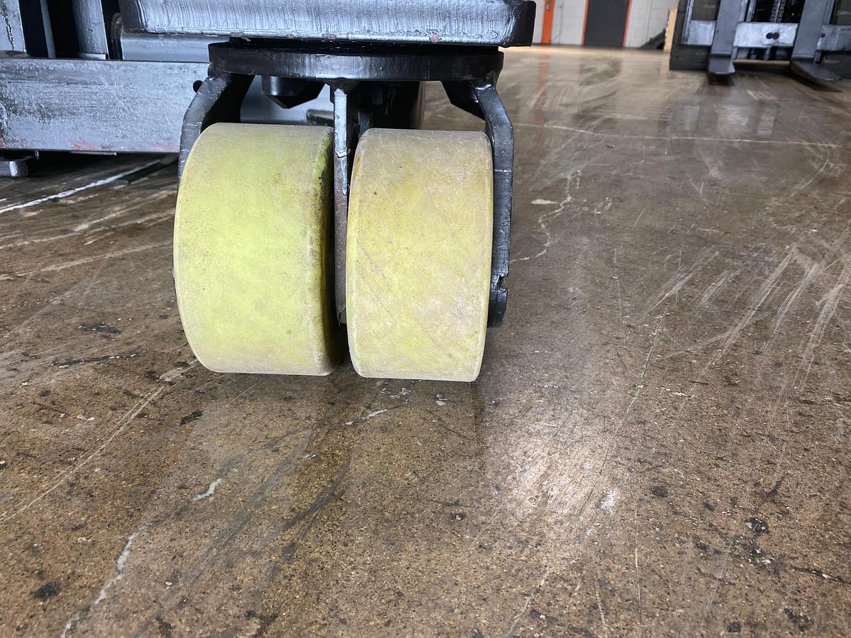 Close‑up of Raymond forklift caster wheels