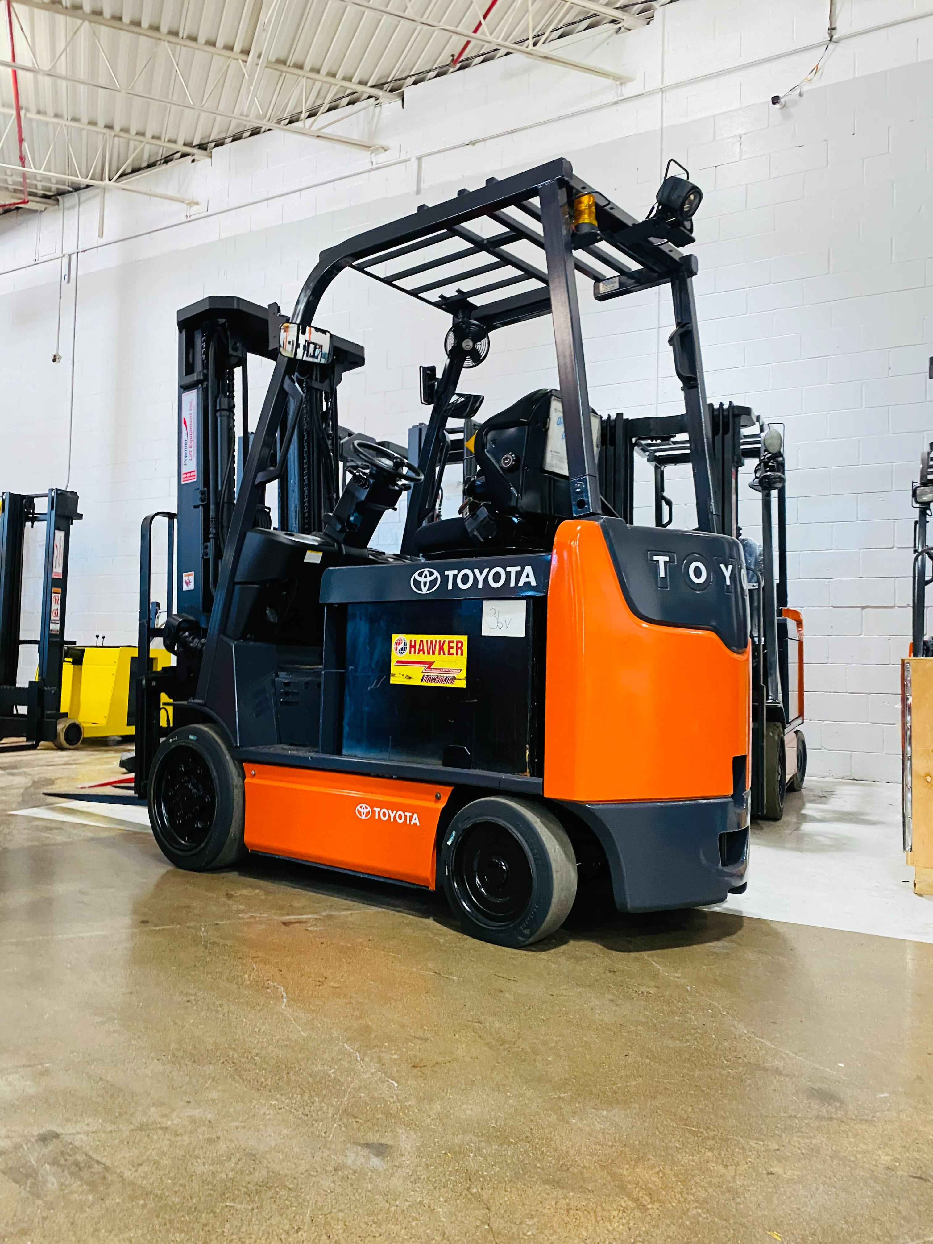 2020 Toyota 8FBCU32 electric forklift — left side view