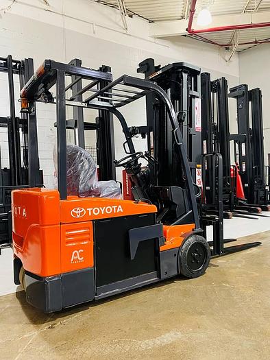 Refurbished SOLD – Refurbished 2013 Toyota 7FBEU20 | Electric 3-Wheel Forklift | CSA Certified | Brampton Deployment Completed