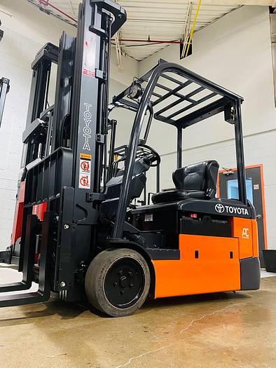 Refurbished SOLD – 2017 Toyota 8FBE20U | Electric Forklift | 218" Triple Mast | CSA Certified | Brampton Deployment Completed