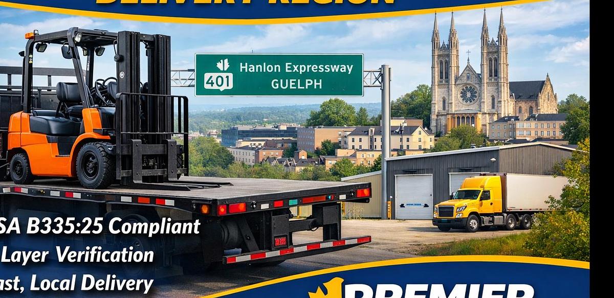 Audit‑Ready Forklifts Delivered to Guelph — CSA B335:25 Compliant, Verified, and Ready for Your Facility