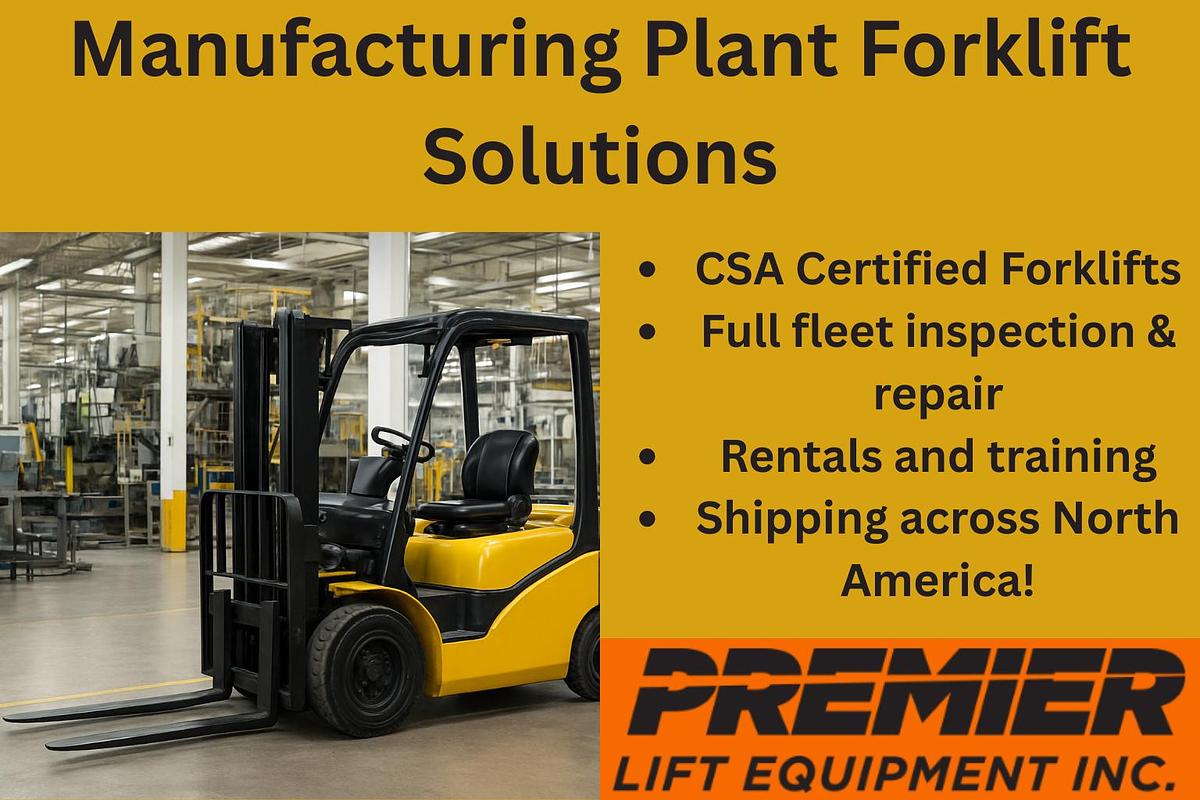 Used Manufacturing Forklift Solutions | CSA‑Certified Electric & Propane Forklifts | EE‑Rated | Clamp‑Ready | Brampton ON | Serving Mississauga, Vaughan, Oakville, Concord, Toronto & CSA Export Markets