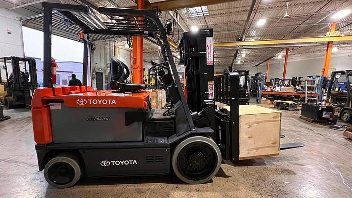 Sold-Toyota-7FBCU55-CSA-Electric-Sit-Down-12,000lb-132”-Lift-CushionTires-BramptonON