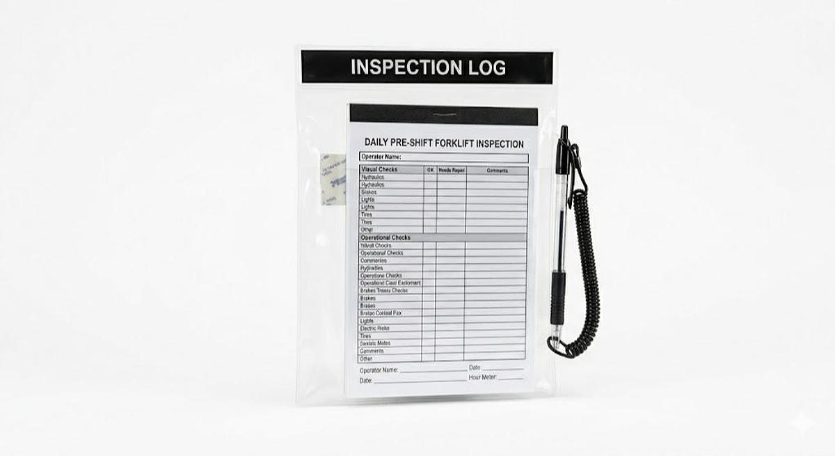 Replacement Forklift Inspection Caddy with 75-Sheet CSA/MOL Log Book & Tethered Pen (Part #5951356)