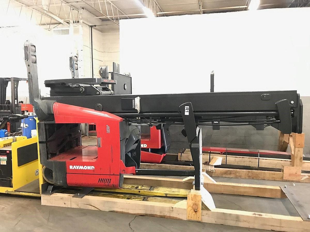 2011 Raymond 740-DR32TT deep reach electric forklift with CSA certification deployed in Brampton for double-deep pallet storage and narrow aisle operations