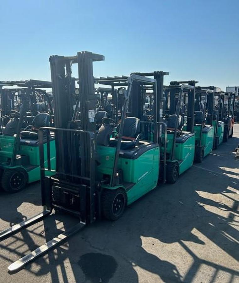 Mitsubishi FB18PNT – opposite mast side angle – CSA certified – reconditioned electric forklift – Brampton ON