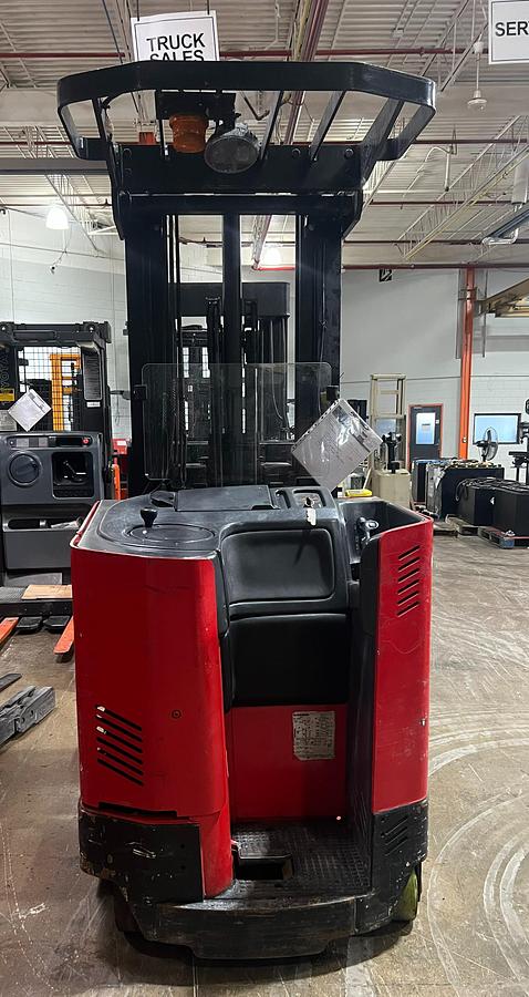 2014 Raymond EZ‑R45TT single reach – rear counterweight view – 36V electric reach truck – CSA‑ready warehouse forklift