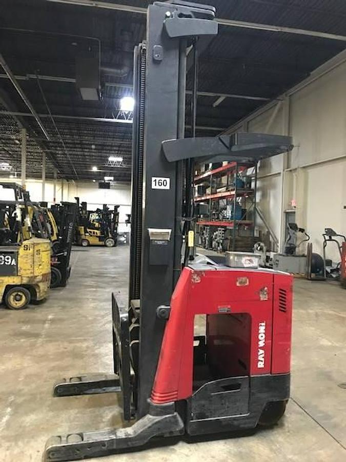 Refurbished 2014 Raymond 740-R45TT electric reach truck with CSA certification and new paint deployed in Mississauga for narrow aisle warehouse operations