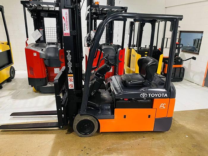 Refurbished SOLD – 2017 Toyota 8FBE20U | Electric Forklift | 218" Triple Mast | CSA Certified | Brampton Deployment Completed