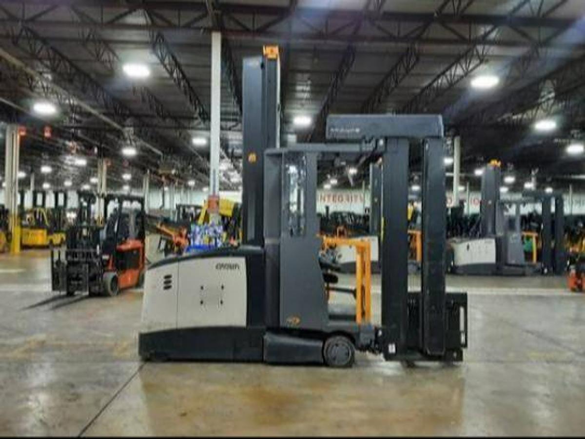 2018 Crown TSP6500-33 CSA turret forklift Brampton 3300 lb 327” triple mast wire guidance ready lithium compatible export-certified battery extra
