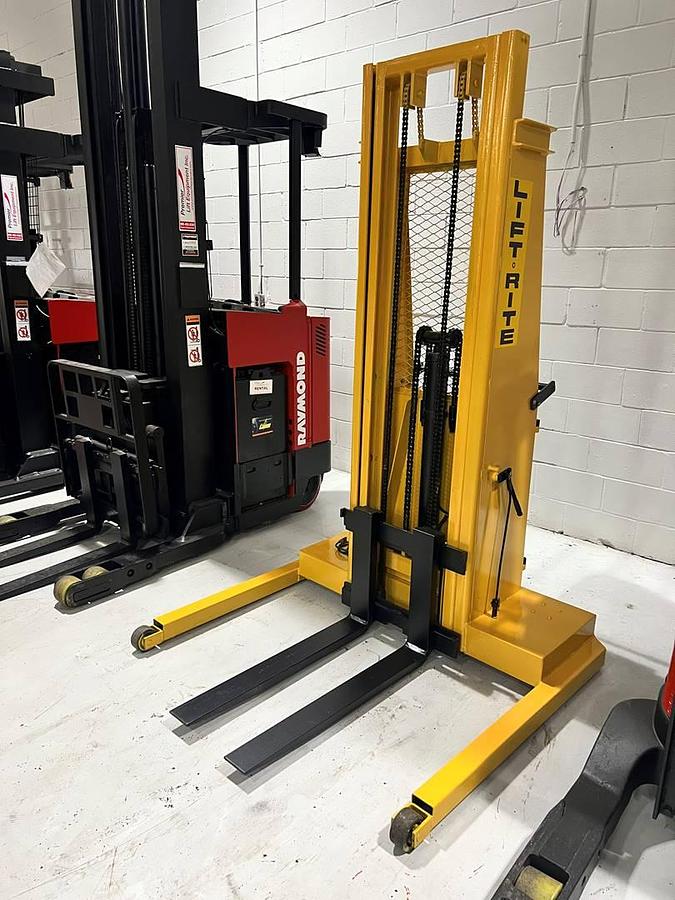 CSA-Certified Manual Push Electric Stacker – 1,320 lb Lift-Rite LT132 with 132” Lift Delivered to Brampton