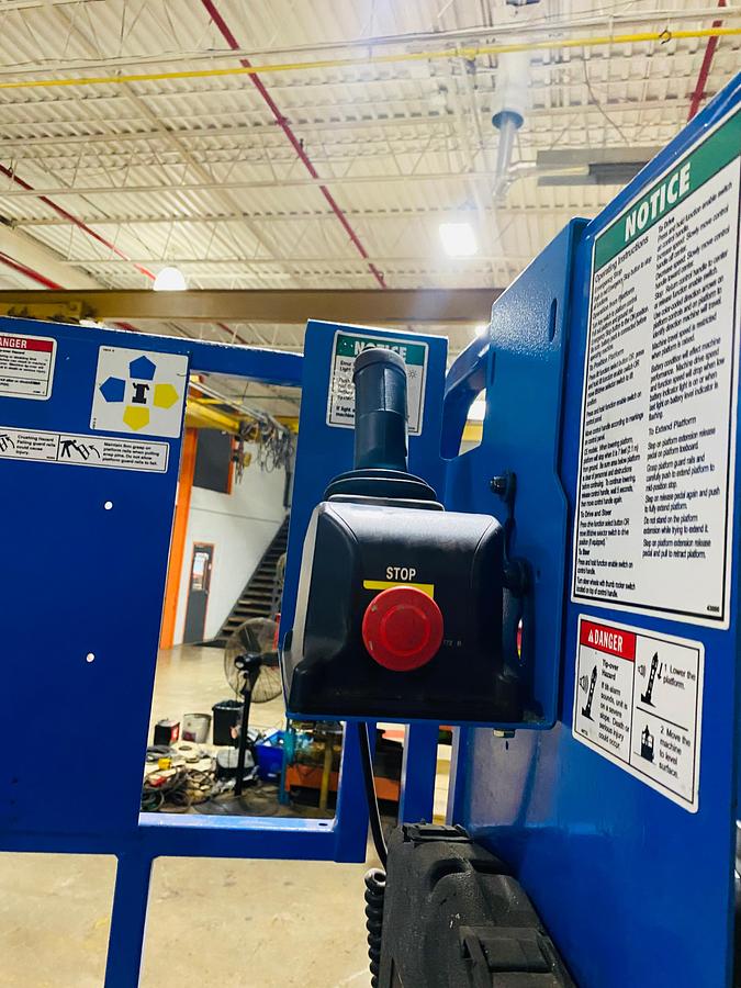 Operator control panel view showing joystick and CSA labeling