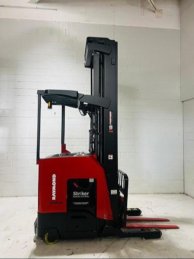 2019 Raymond 750-R45TT CSA reach truck Brampton 4500 lb 301” triple mast side shift single reach battery extra freezer-ready export vertical racking