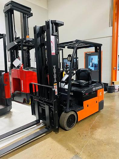 Refurbished SOLD – 2017 Toyota 8FBE20U | Electric Forklift | 218" Triple Mast | CSA Certified | Brampton Deployment Completed
