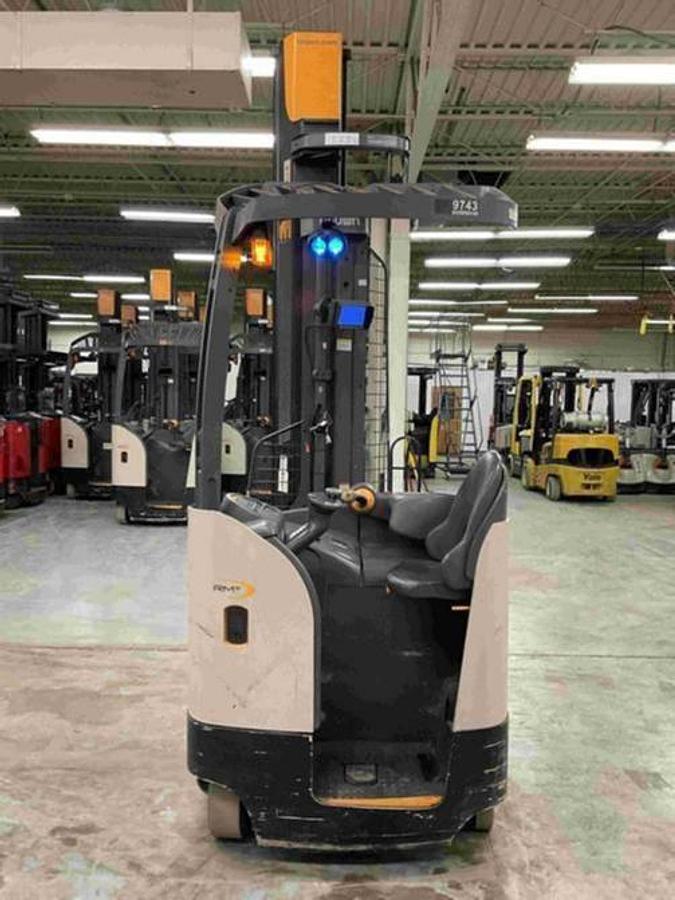 Rear view showing counterweight and mounted safety lighting