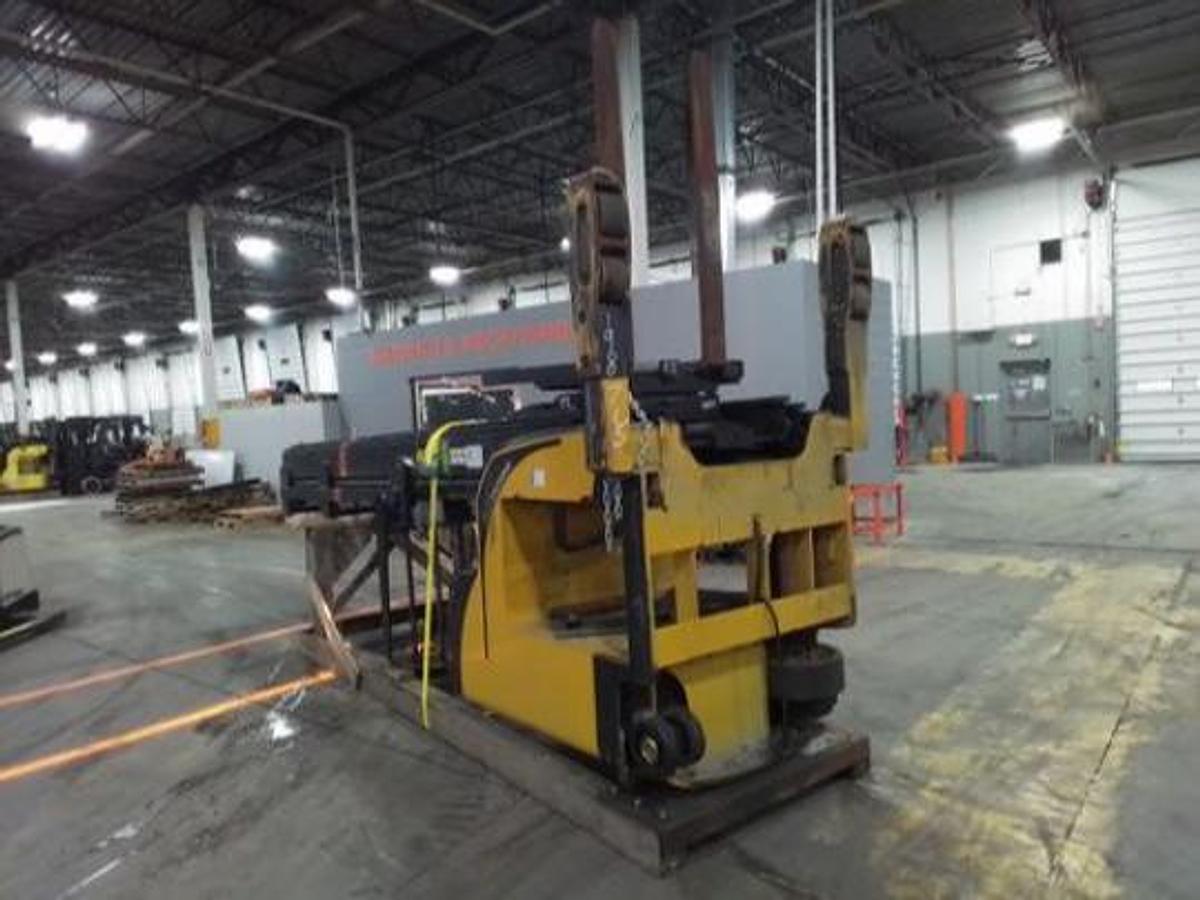 Cradled and Laid Down Rear view showing counterweight and mounted safety lighting