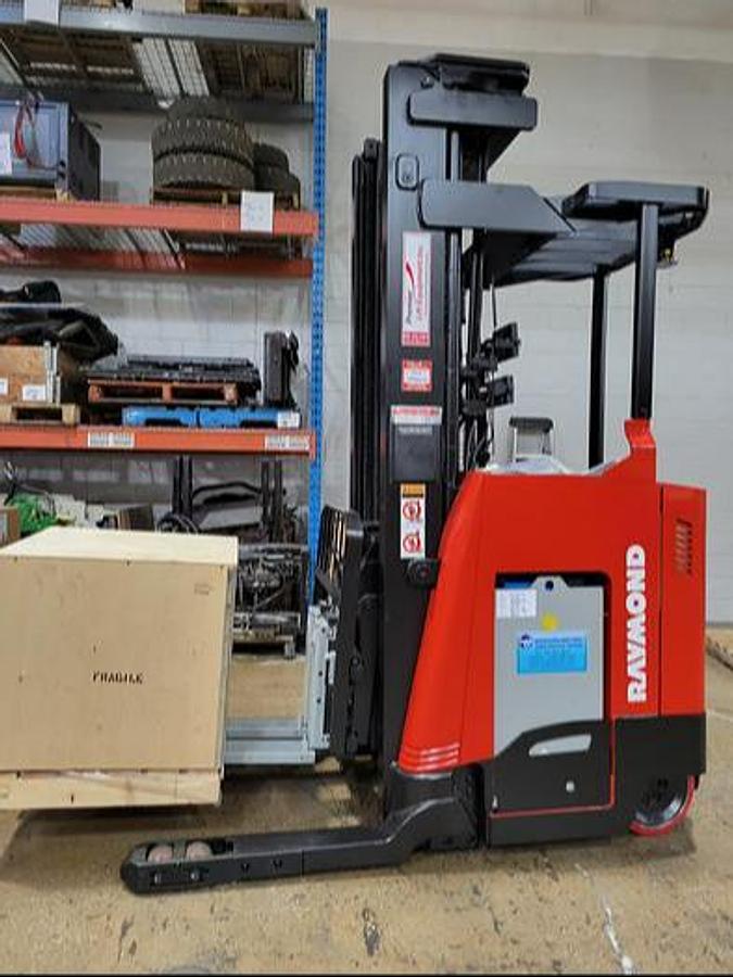 2017 Raymond 750-R45TT CSA reach truck Brampton 4500 lb 250” triple mast side shift single reach battery extra freezer-ready export vertical racking
