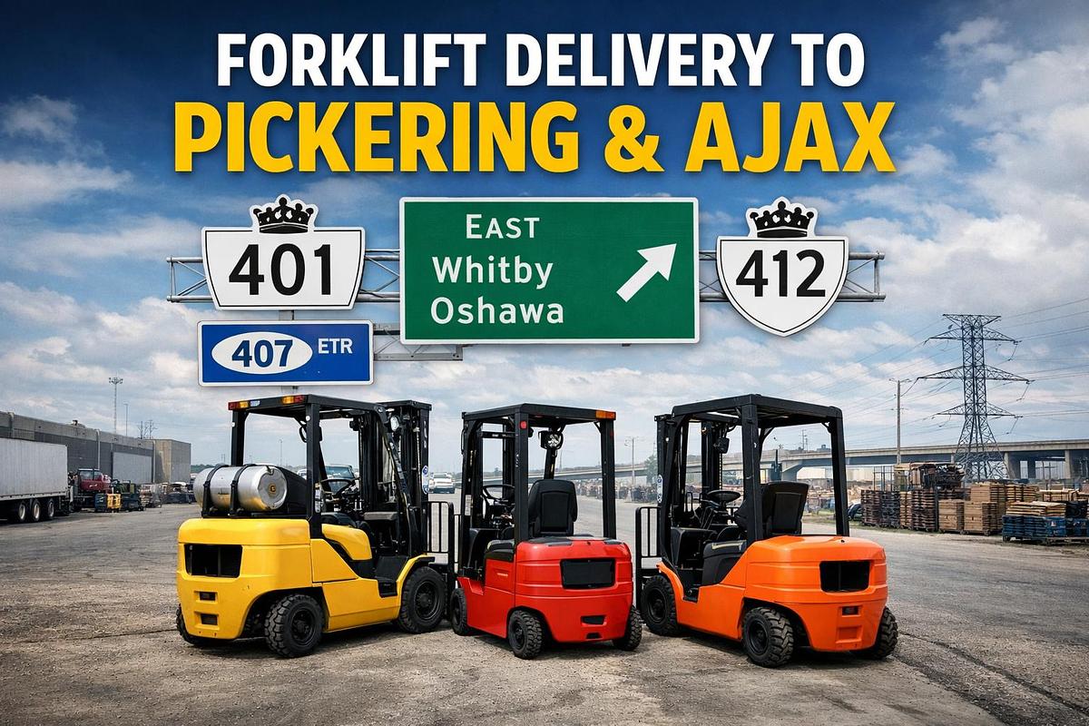 Forklift Delivery to Pickering & Ajax 401 / 412 / 407 East Corridor • CSA‑Aligned • Audit‑Ready Delivered Direct from Brampton Technical Hub
