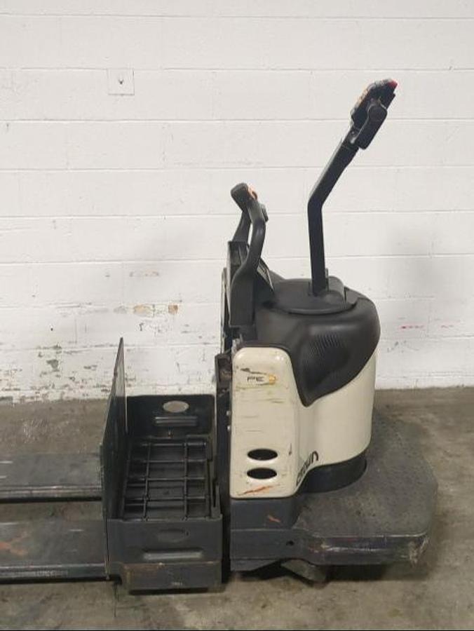 “2012 Crown PE4500‑80 opposite side view – long‑fork electric rider pallet jack”