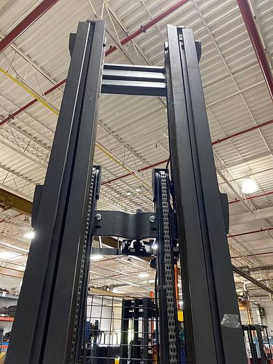 SOLD – 2022 Raymond 752 DR32TT | Refurbished Electric Deep-Reach Forklift | 444" Triple Mast | CSA Certified | Brampton Deployment Completed