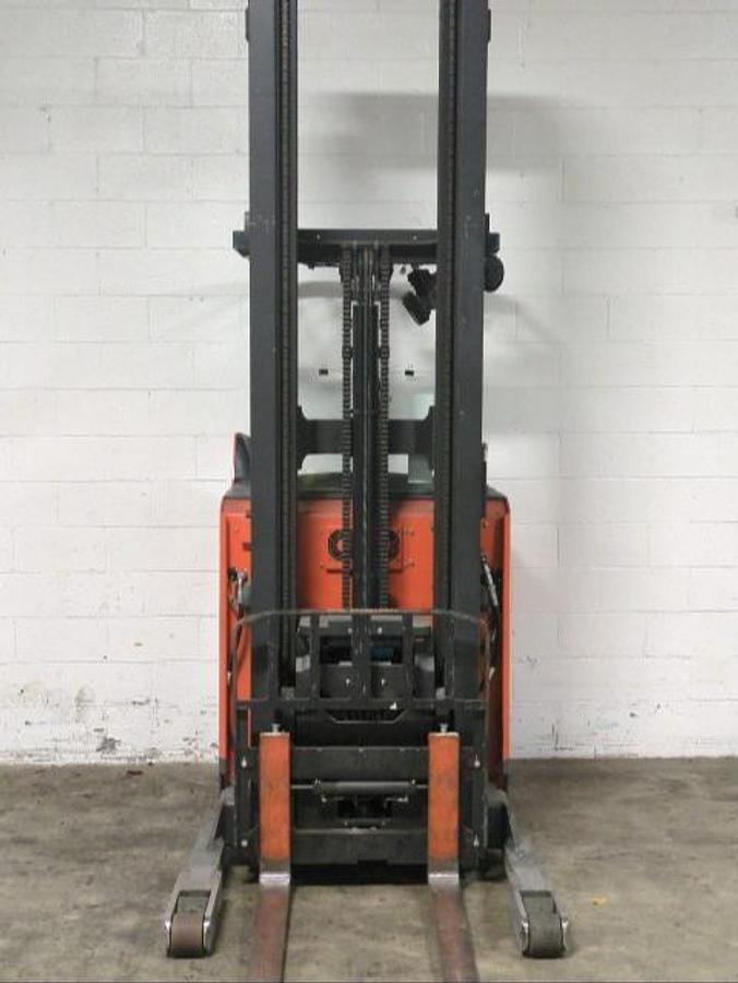 Toyota 9BRU23 electric reach truck 4500 lb capacity front view