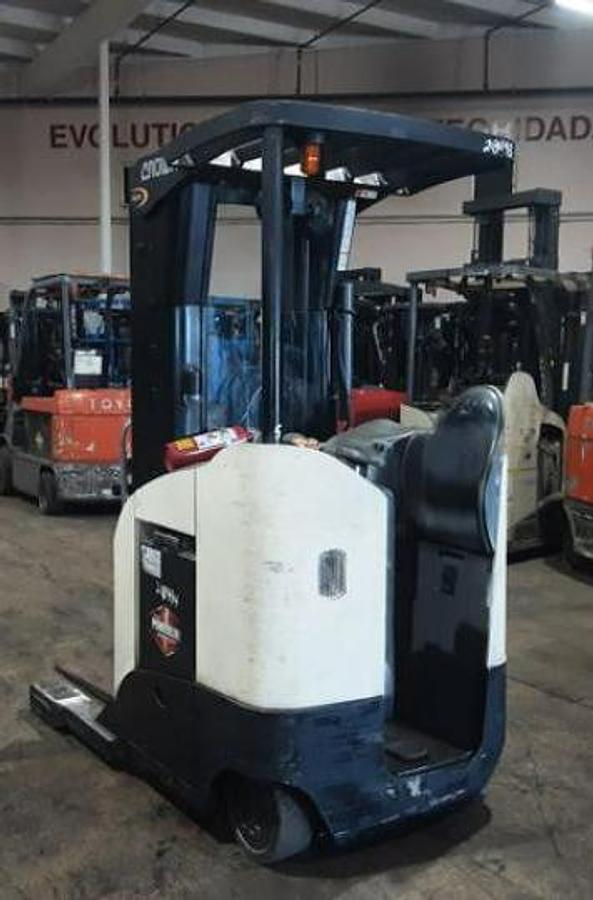 2016 Crown RR5725‑45 reach truck – opposite rear angle showing chassis and counterweight