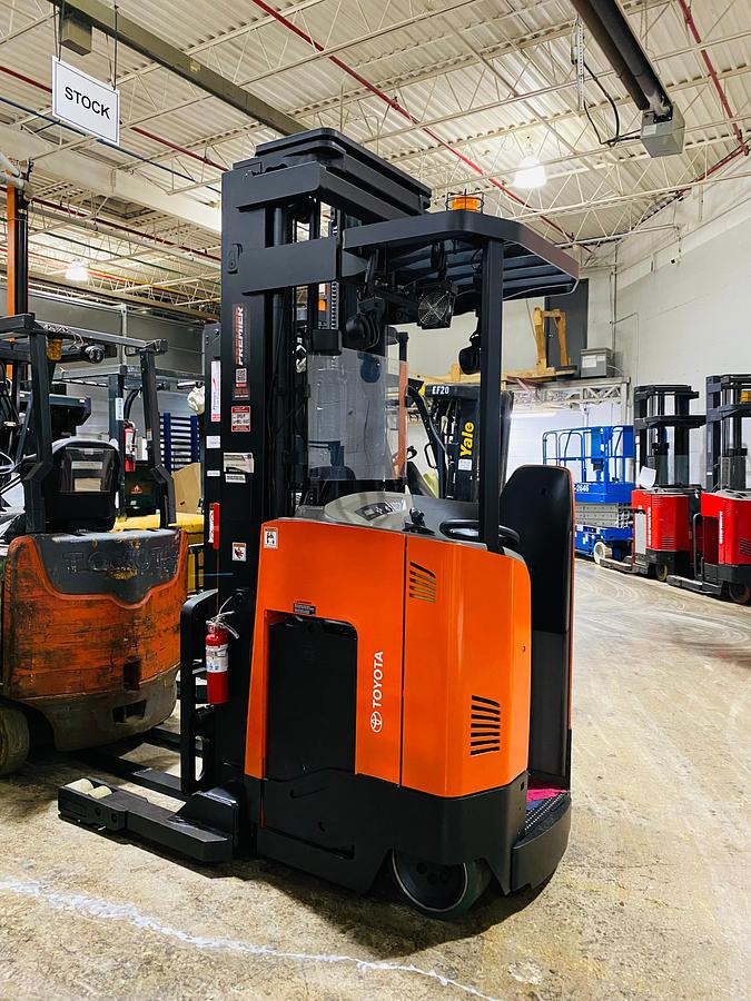 Rear view showing counterweight and mounted safety lighting