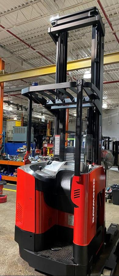 Raymond 750‑R45TT electric reach truck – rear view showing counterweight and operator compartment